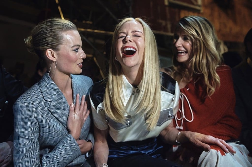 Margot Robbie (left), Nicole Kidman (centre), and Laura Dern on Tuesday during the Calvin Klein fashion show at Fashion Week in New York. Photo: AP Photo/Andres Kudacki) Margot Robbie (left), Nicole Kidman (centre), and Laura Dern on Tuesday during the Calvin Klein fashion show at Fashion Week in New York. Photo: AP Photo/Andres Kudacki)