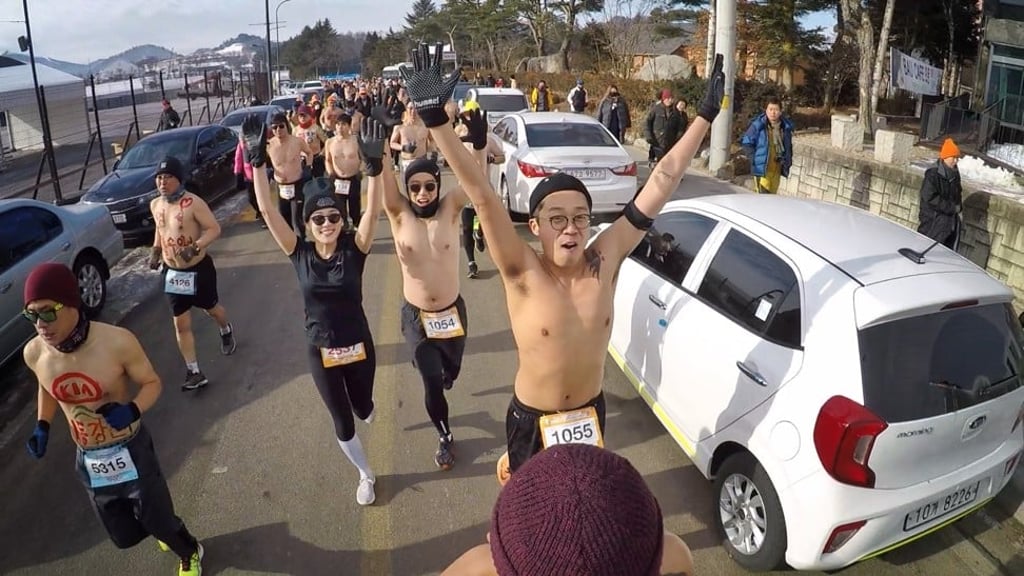 The Naked Marathon requires male competitors to run without a shirt, while female competitors can wear a shirt, vest or sports top.