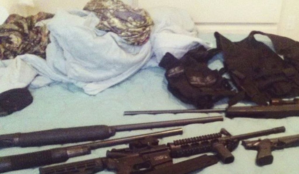 Nikolas Cruz posted this image on Instragram, of weapons lying on a bed. Cruz went on to kill 17 people on Wednesday when he opened fire at with a semi-automatic weapon in the Marjory Stoneman Douglas High School in Parkland, Florida. Photo: AP