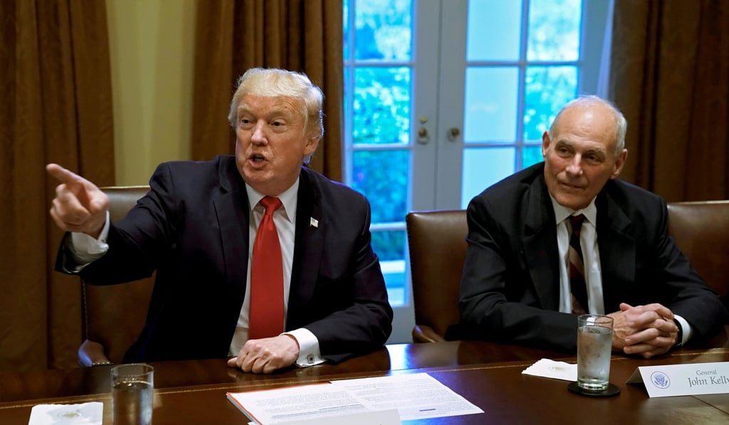 US President Donald Trump (left) pictured last year at the White House with Chief of Staff John Kelly. Photo: Reuters