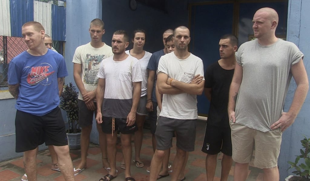 Some of the Westerners arrested for ‘pornographic dancing’ in Siem Reap, Cambodia. Photo: AP