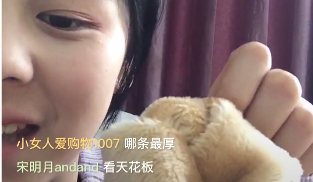 A vendor promotes products via her live streaming channel. Photo: Handout