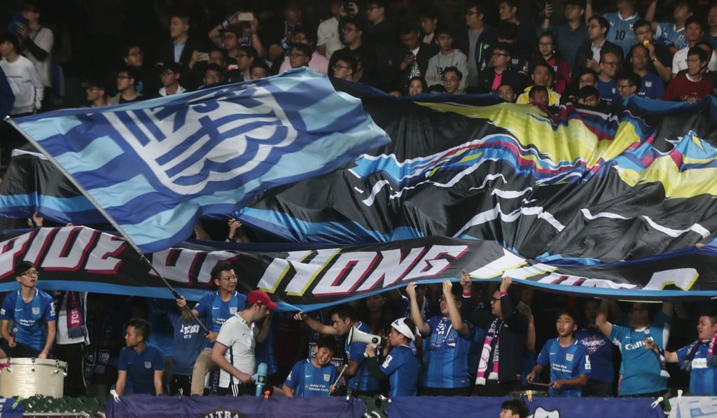 Kitchee supporters ahead of the game against Jeonbuk Hyundai Motors at Hong Kong Stadium. Photo: Jonathan Wong