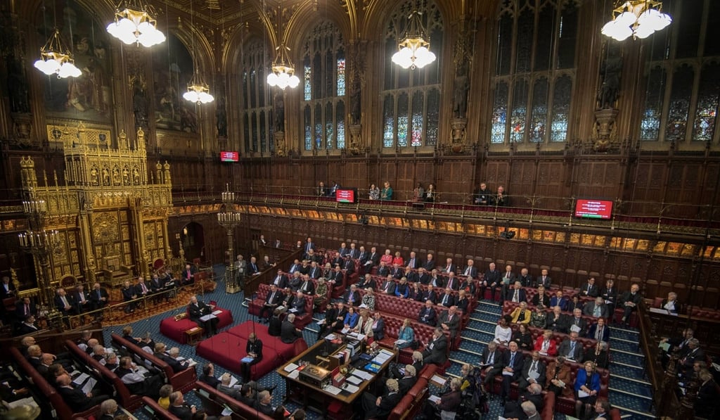 Sarah Clarke is introduced as the new Black Rod to the House of Lords in London. Photo: Reuters