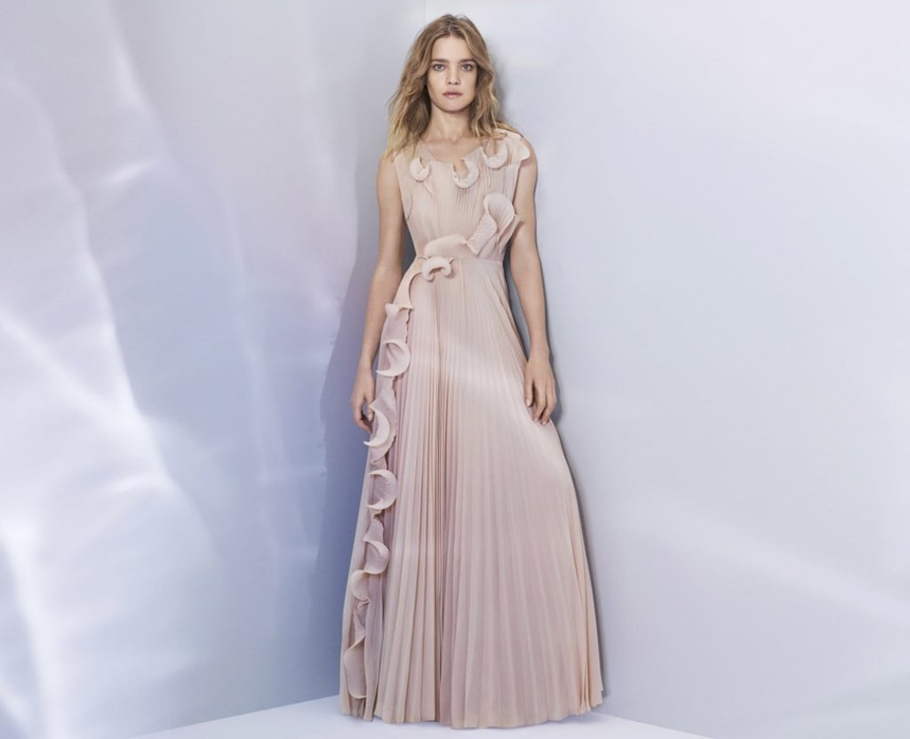 This evening gown with flowing pleats, made of recycled ocean fabric, was a key piece in H&M’s Conscious Exclusive Collection.