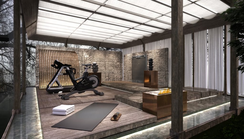 A luxury gym which integrates elements found in nature and hi-tech sport equipment. A luxury gym which integrates elements found in nature and hi-tech sport equipment.