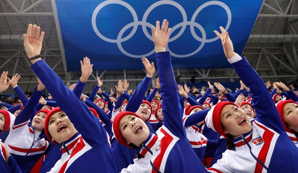 North Korean cheerleaders attend the Czech Republic Vs. South Korea ice hocket game at the Winter Olympics. Photo: Reuters