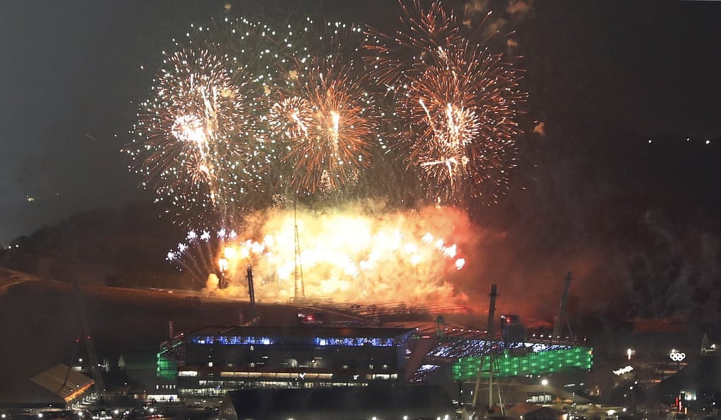 The opening ceremony gets underway. Photo: Kyodo