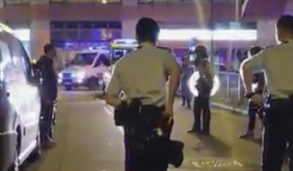 Police eventually subdue the man after repeated calls for him to drop his weapon. Source: Facebook Police eventually subdue the man after repeated calls for him to drop his weapon. Source: Facebook