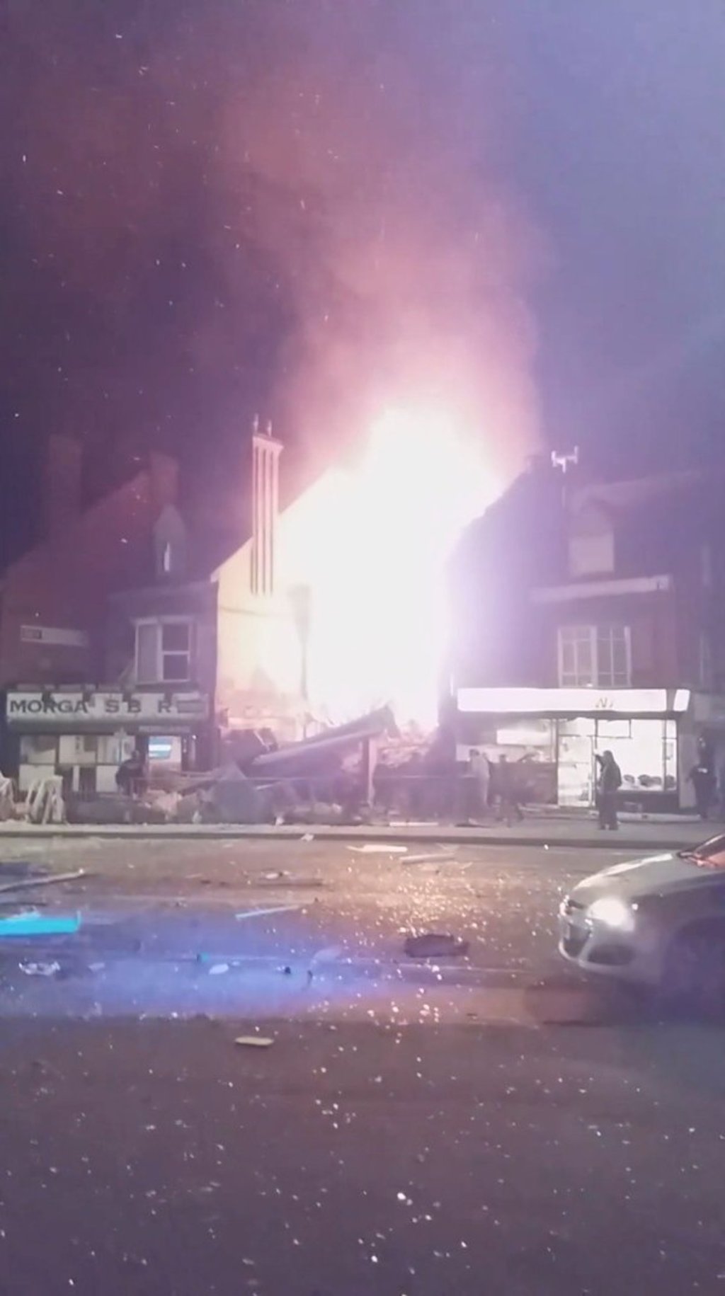 The site of the explosion in Leicester. Photo: Reuters/Facebook/David Critchlow