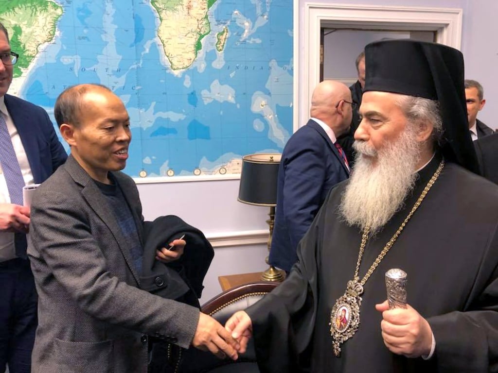Chinese lawyer Li Baiguang, left, attended a National Prayer Breakfast in Washington earlier this month. Photo: Facebook Chinese lawyer Li Baiguang, left, attended a National Prayer Breakfast in Washington earlier this month. Photo: Facebook