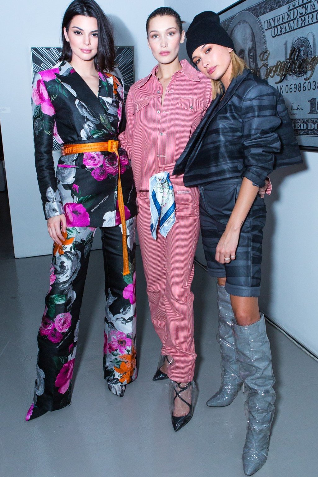 Kendall Jenner, Bella Hadid, Hailey Baldwin at Jimmy Choo x Off-White party in New York during fashion week, 2018