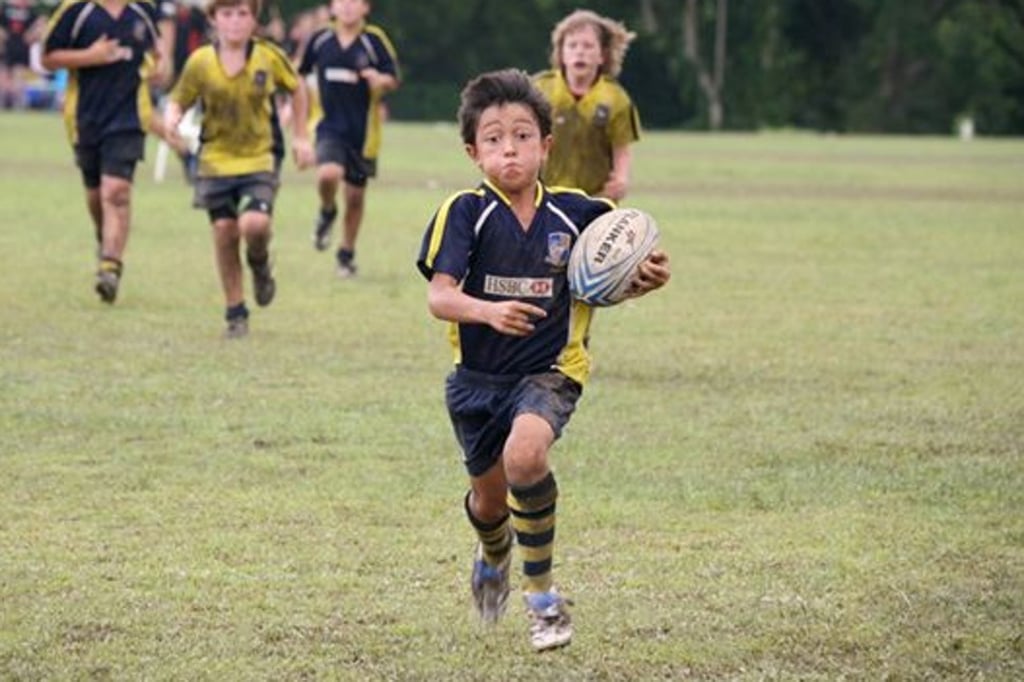 Marcus Smith shows his speed as a youngster in Singapore. Photo: Handout