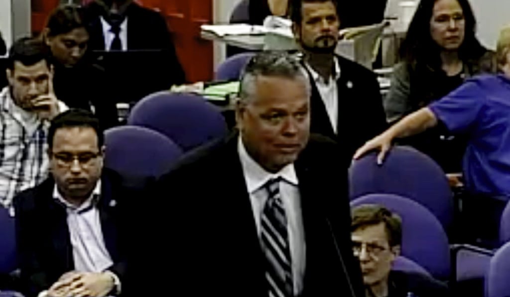 Scot Peterson (pictured in a February 18, 2015 image taken from video provided by Broward County Public Schools) was suspended without pay and placed under investigation. He then chose to resign. Photo: Broward County Public Schools via AP Scot Peterson (pictured in a February 18, 2015 image taken from video provided by Broward County Public Schools) was suspended without pay and placed under investigation. He then chose to resign. Photo: Broward County Public Schools via AP
