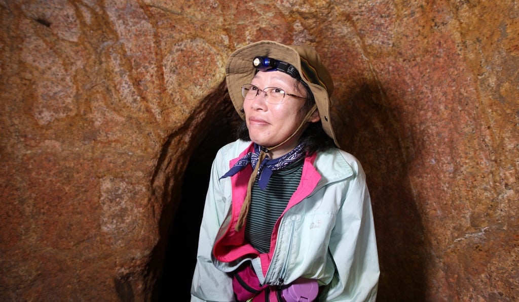 Adventurer Jasmine Yeung in the wartime tunnel.