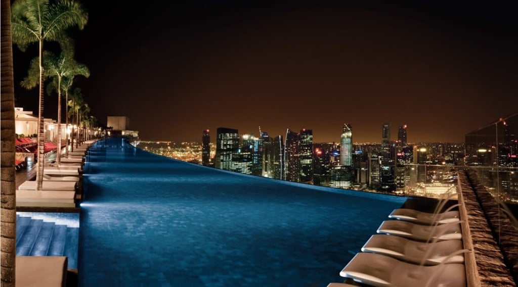 The poolside lounge at Marina Bay Sands, Singapore