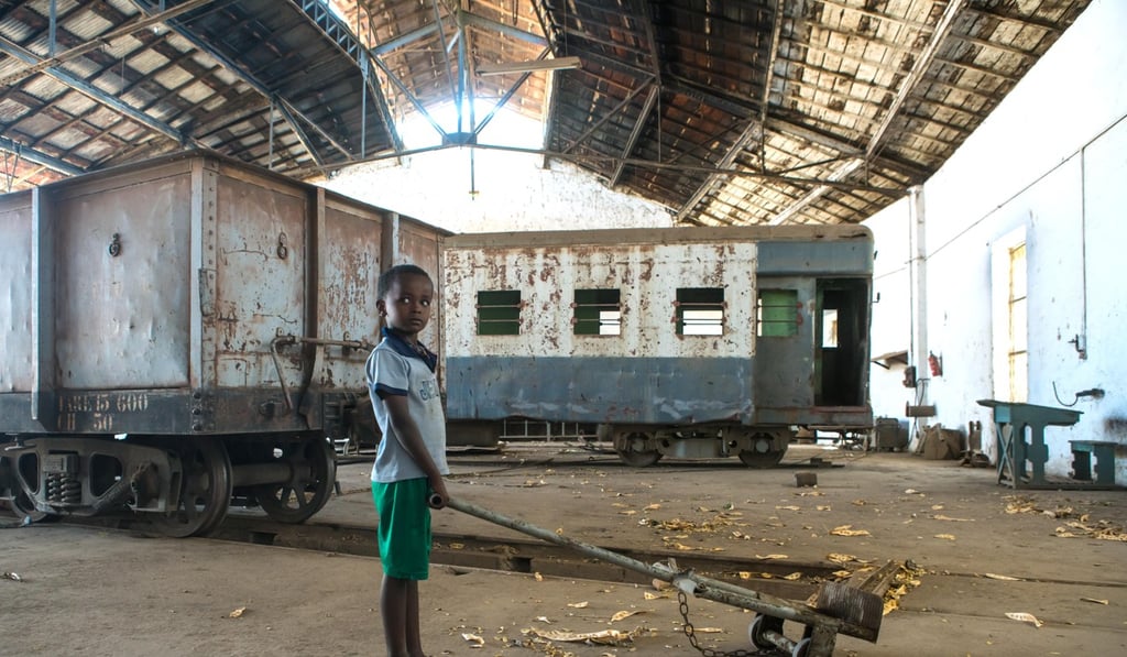 A boy plays in the old train station. Picture: Alamy A boy plays in the old train station. Picture: Alamy