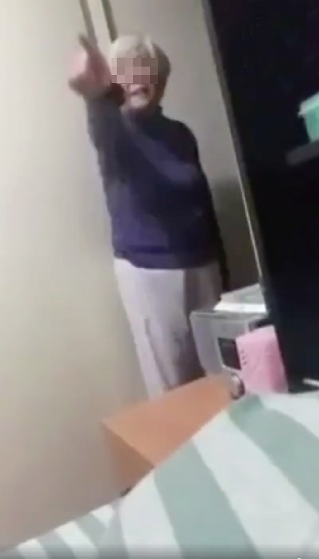 The elderly employer is seen in the video threatening to kill her domestic helper.
