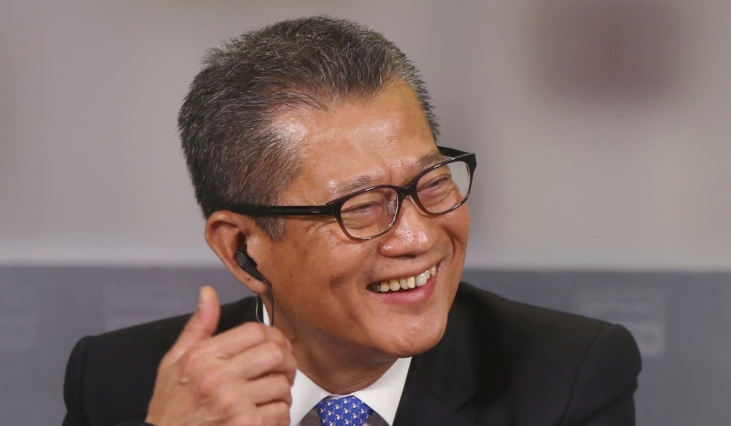 Financial secretary Paul Chan discusses his budget. Photo: Xiaomei Chen