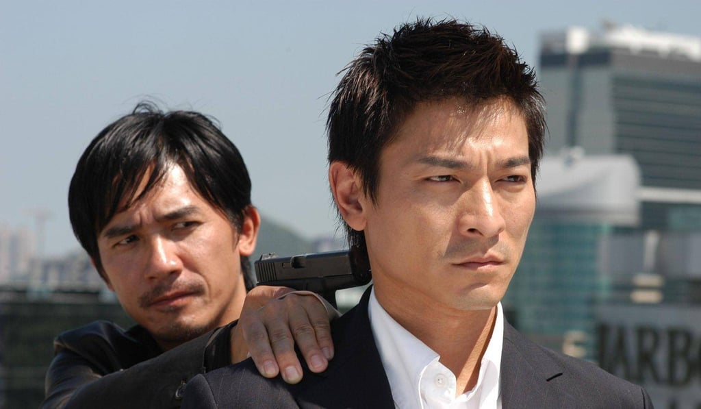 Tony Leung (left) and Andy Lau in Infernal Affairs.