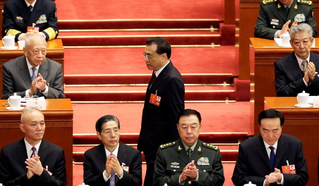Premier Li Keqiang prepares to deliver his speech during the opening session of the National People's Congress. Photo: Reuters