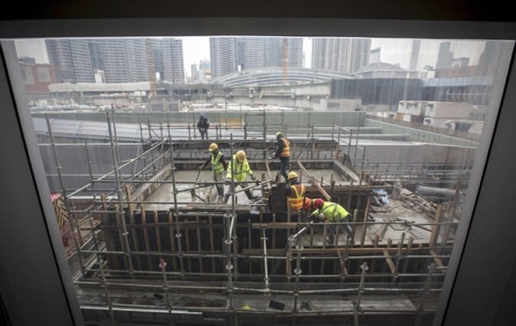 Ongoing construction at the site of the West Kowloon terminus for the new high-speed rail link which will connect Hong Kong to the southern Chinese cities of Guangzhou province. Photo: AFP