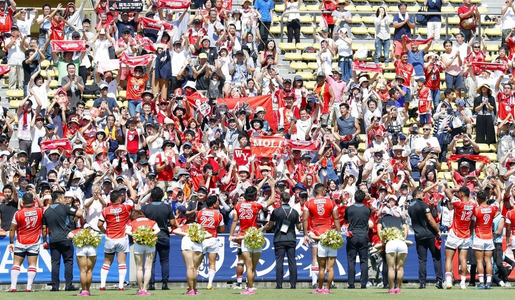 The Sunwolves celebrate a rare win. Photo: AP
