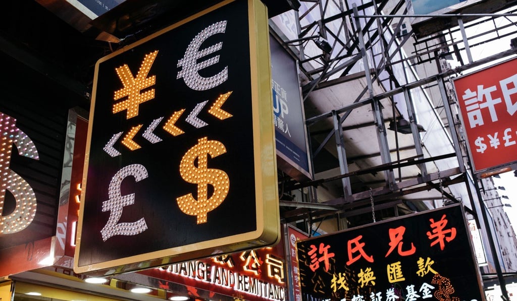 A currency exchange in Hong Kong. Photo: Bloomberg