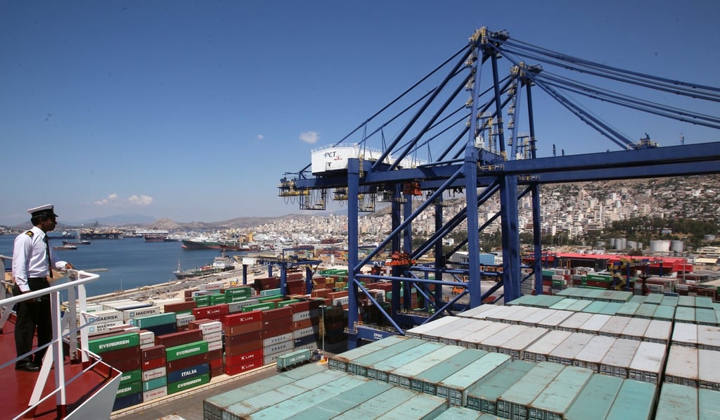 Container volume has increased at Piraeus port in Greece since it was taken over by Cosco Shipping Ports and China Merchants Port Holdings. Photo: Xinhua