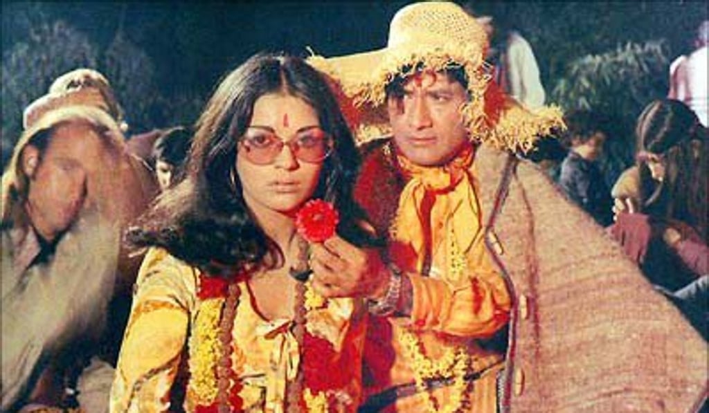 Zeenat Aman and Dev Anand in 1971’s ’Hare Rama Hare Krishna’. Photo: Facebook
