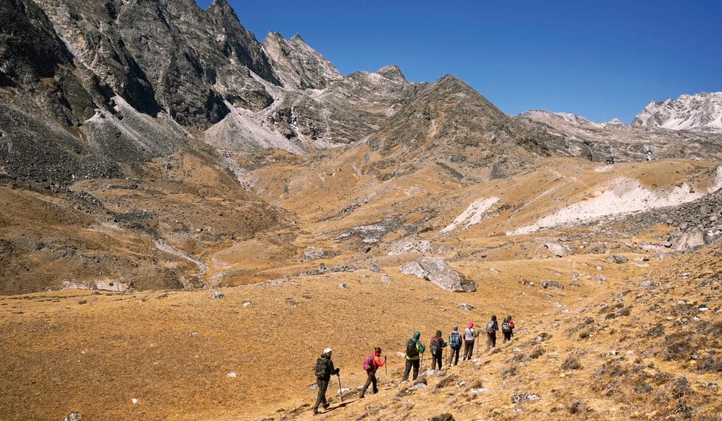 Late October is the heart of the trekking season in the Khumbu, the region of Nepal around Everest. Photo: Steve White