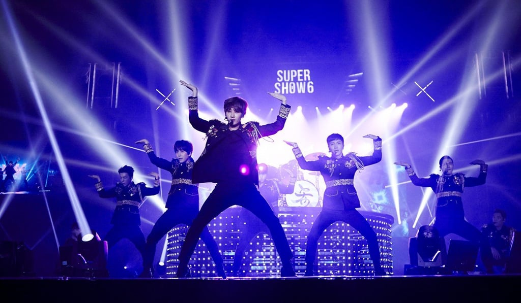 K-pop band Super Junior perform.