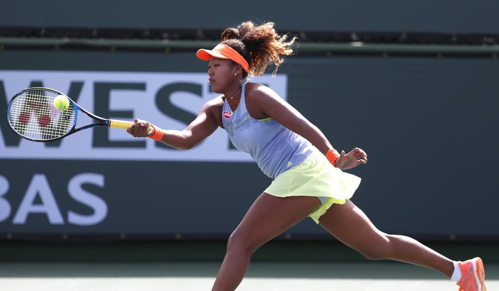 Naomi Osaka from Japan in action against Agnieszka Radwanska from Poland during the BNP Paribas Open at Indian Wells. Photo: EPA