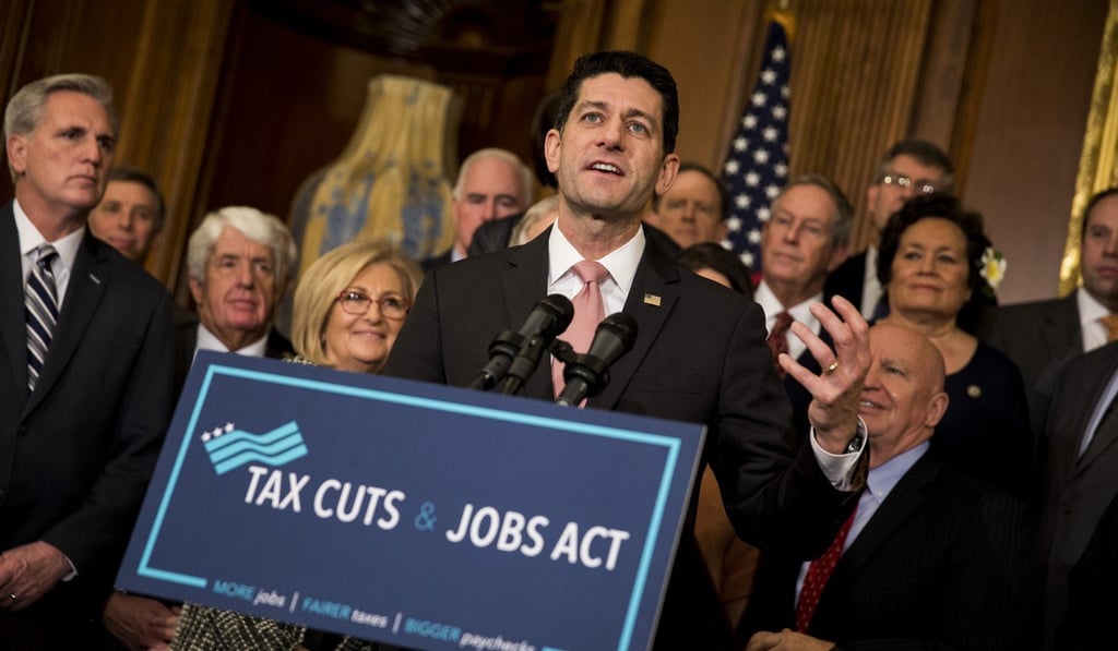 US House Speaker Paul Ryan has kept the standard Republican focus on tax cuts, free trade and opposition to foreign dictatorships, and has occasionally clashed with President Donald Trump’s positions as a result. Photo: Bloomberg