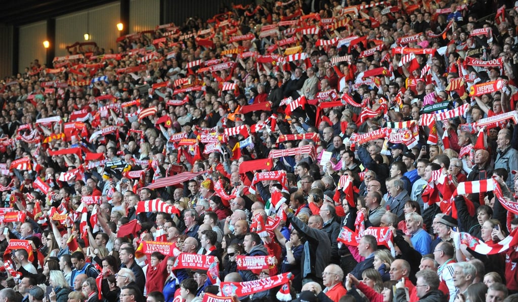 Liverpool fans at the 25th anniversary of the Hillsborough Disaster at Anfield Stadium. Photo: AFP