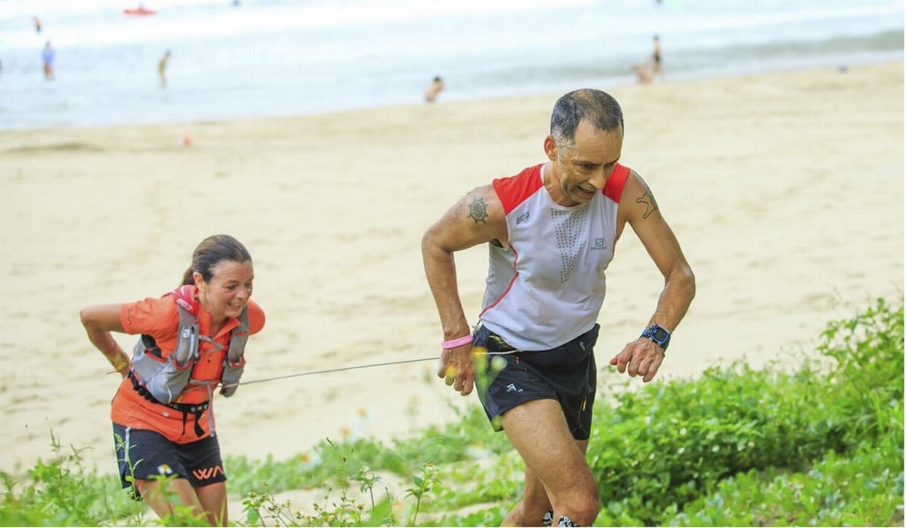 Devlin and Canham taking part in The Green Race around Plover Cove and Pat Sin Leng Country Park in 2017. Photo: Mo Devlin and Janine Canham