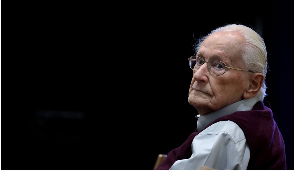 Then 94-year-old, ex-Waffen-SS member Oskar Groening, was sentenced to four years prison for accessory of murder in 300,000 cases at the Nazi death camp Auschwitz-Birkenau. Groening, who was known as the Bookkeeper of Auschwitz died on March 12, 2018 at age 96. Photo: EPA-EFE