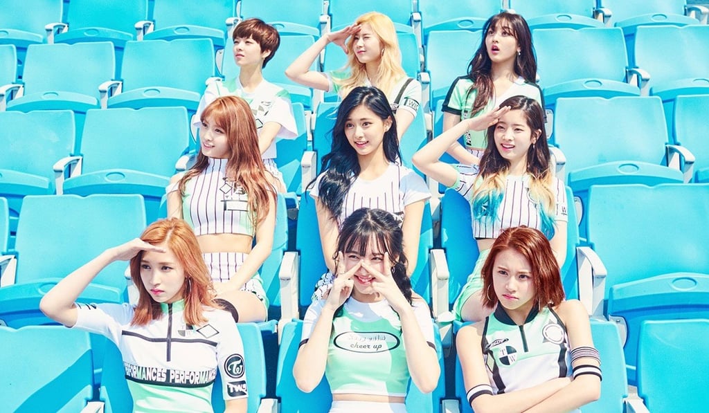 K-pop band TWICE, three of whose members are Japanese. K-pop band TWICE, three of whose members are Japanese.