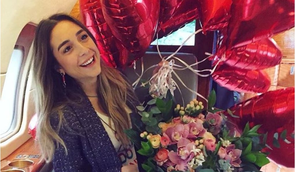 Mina Basaran on her way to Dubai on a private plane, which later crashed on the way home to Turkey, killing her and her friends. Photo: Instagram / Mina Basaran