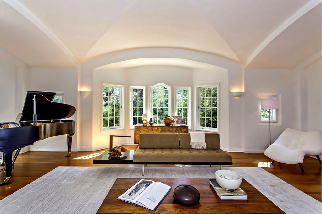 Moby’s 4,644 sq ft home includes a grand living room. Photo: Daniel Dahler