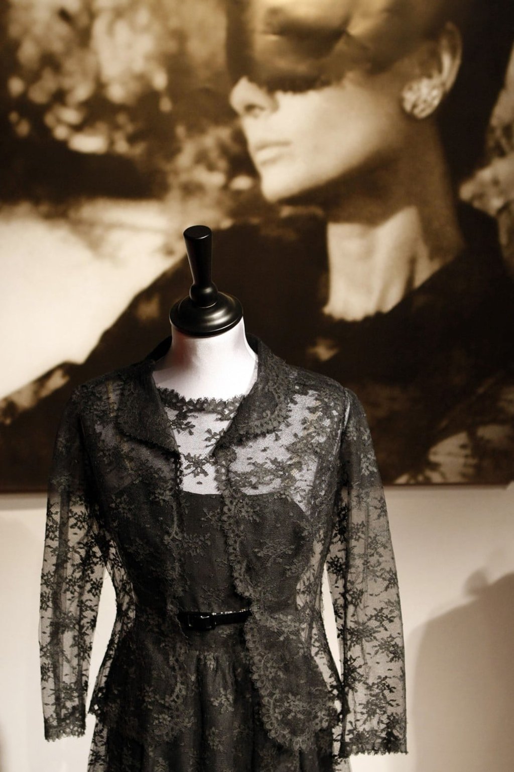 A Givenchy black lace dress that Audrey Hepburn wore in the 1966 film How to Steal a Million is exhibited prior to a 2009 auction. Photo: AP