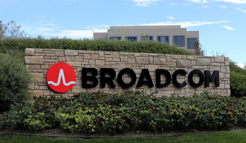 A sign to the campus offices of chip maker Broadcom in Irvine, California. Photo: Reuters