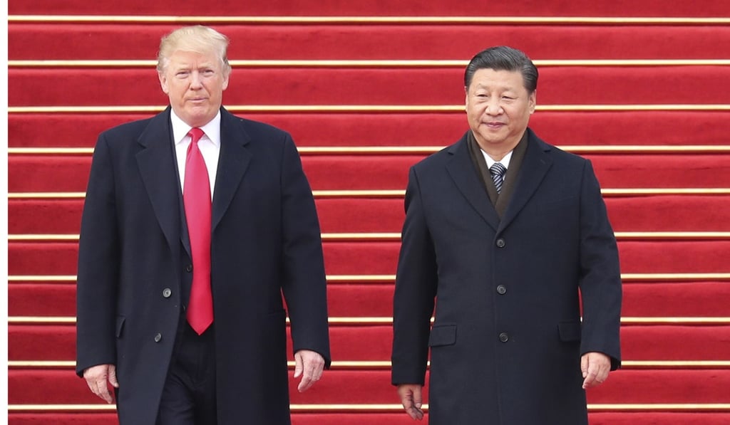 Chinese President Xi Jinping, right, welcomes US President Donald Trump outside the Great Hall of the People in Beijing in November. Photo: TNS Chinese President Xi Jinping, right, welcomes US President Donald Trump outside the Great Hall of the People in Beijing in November. Photo: TNS