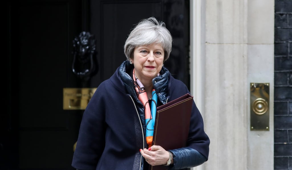 British Prime Minister Theresa May leaves No. 10 Downing Street in London on Wednesday. Photo: Simon Dawson/Bloomberg photo by Simon Dawson. British Prime Minister Theresa May leaves No. 10 Downing Street in London on Wednesday. Photo: Simon Dawson/Bloomberg photo by Simon Dawson.