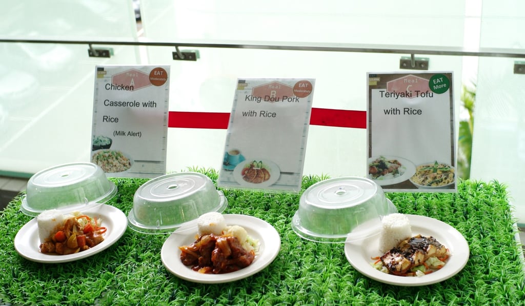 Some of the lunch sets available at Atrium, South Island School