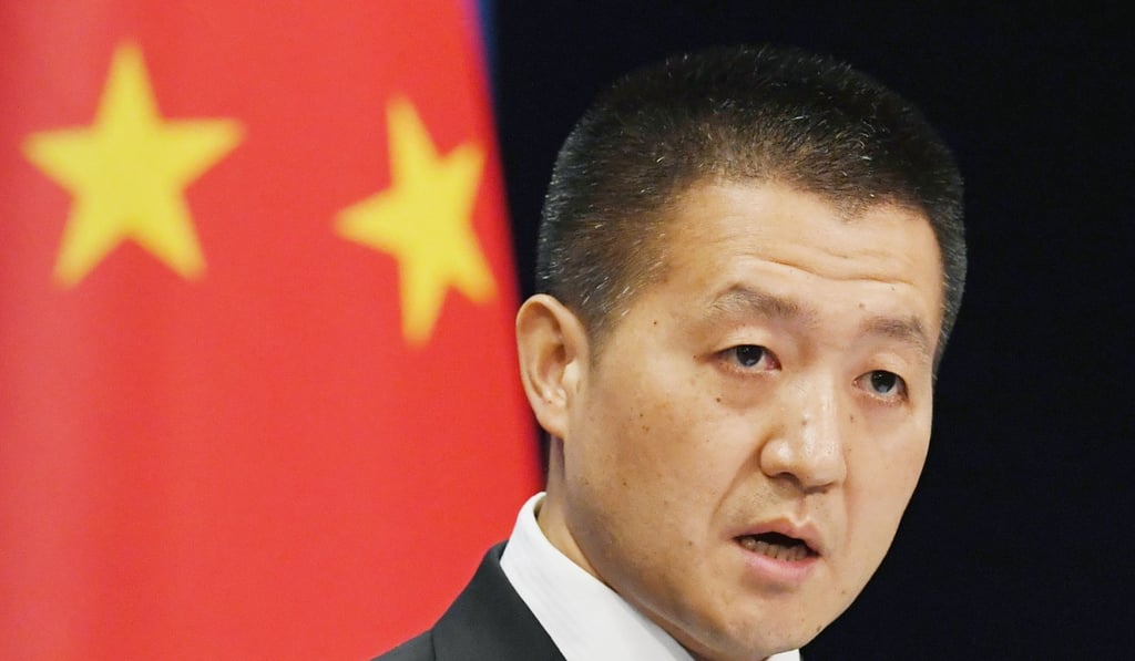 Chinese foreign ministry spokesman Lu Kang says the Sino-US trade dispute should be settled through talks. Photo: Kyodo