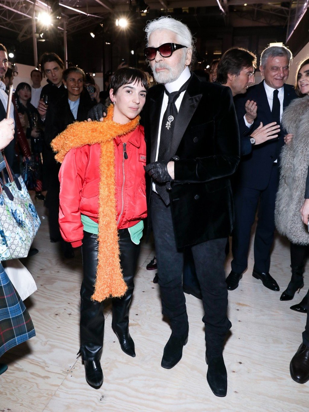 Serre with Karl Lagerfeld at this year’s LVMH Prize shortlist presentation event. Photo: Francois Goize