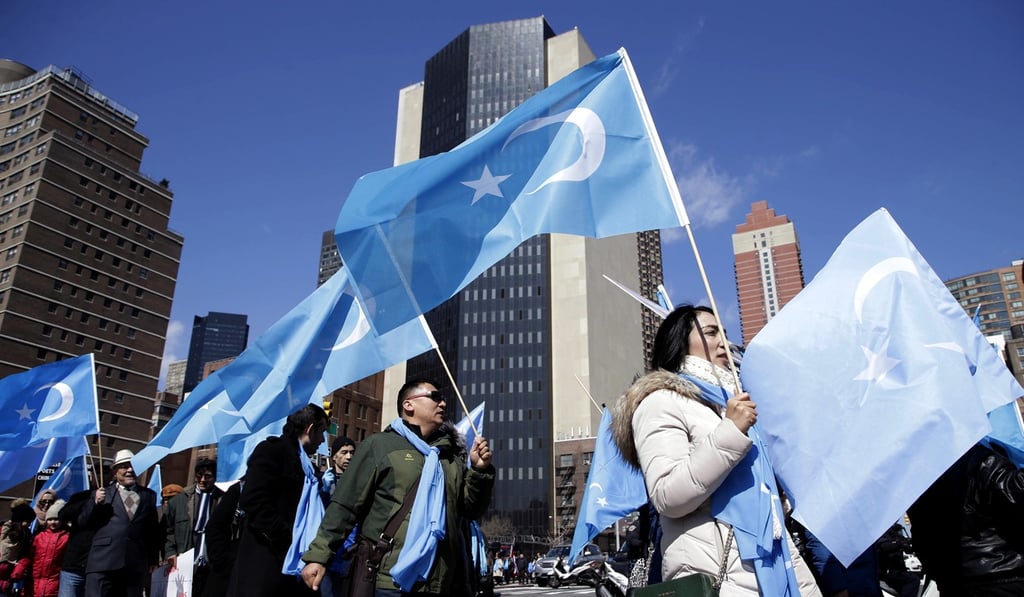 Demonstrators call for protection of the Uygur culture against assimilation in Xinjiang. Photo: AP
