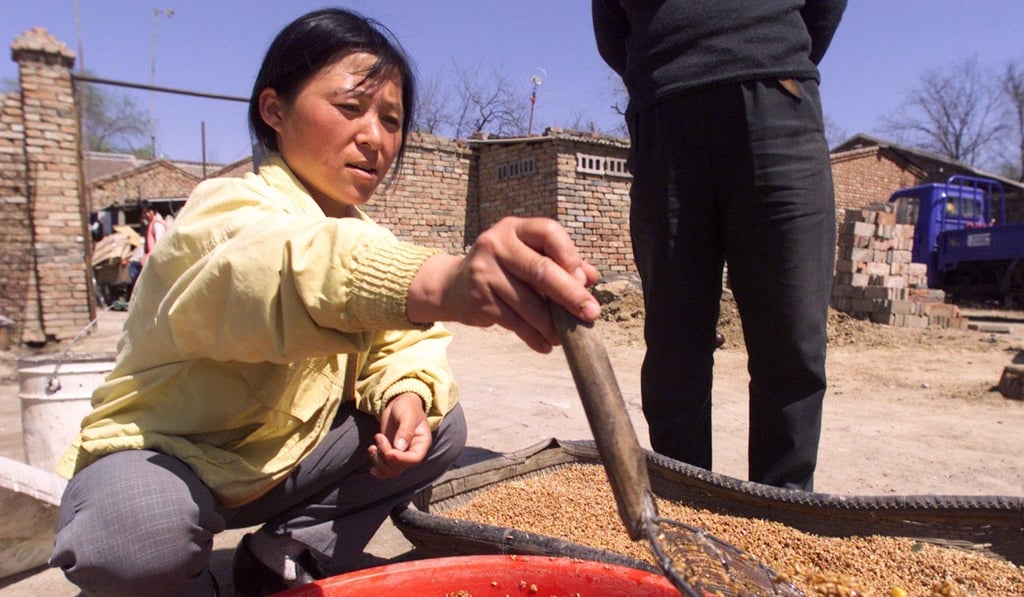 A woman washes millet in Beijing. Picture: Reuters