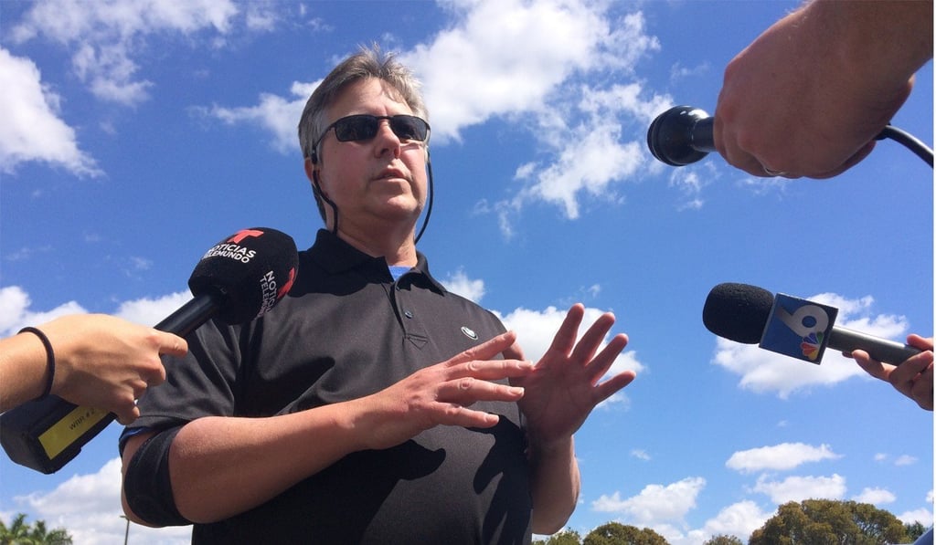 Joe Smitha of Palm Harbor, Florida, tells reporters on Saturday that officials were ‘incompetent’. Photo: AP